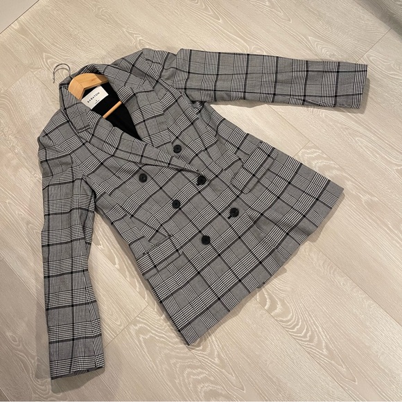 Aritzia Babaton The Samuel Transition Blazer Gray Black Plaid size 4 - Picture 8 of 16